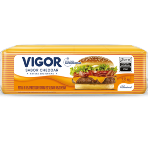 QUEIJO TIPO CHEDDAR FATIADO VIGOR 2,24 KG